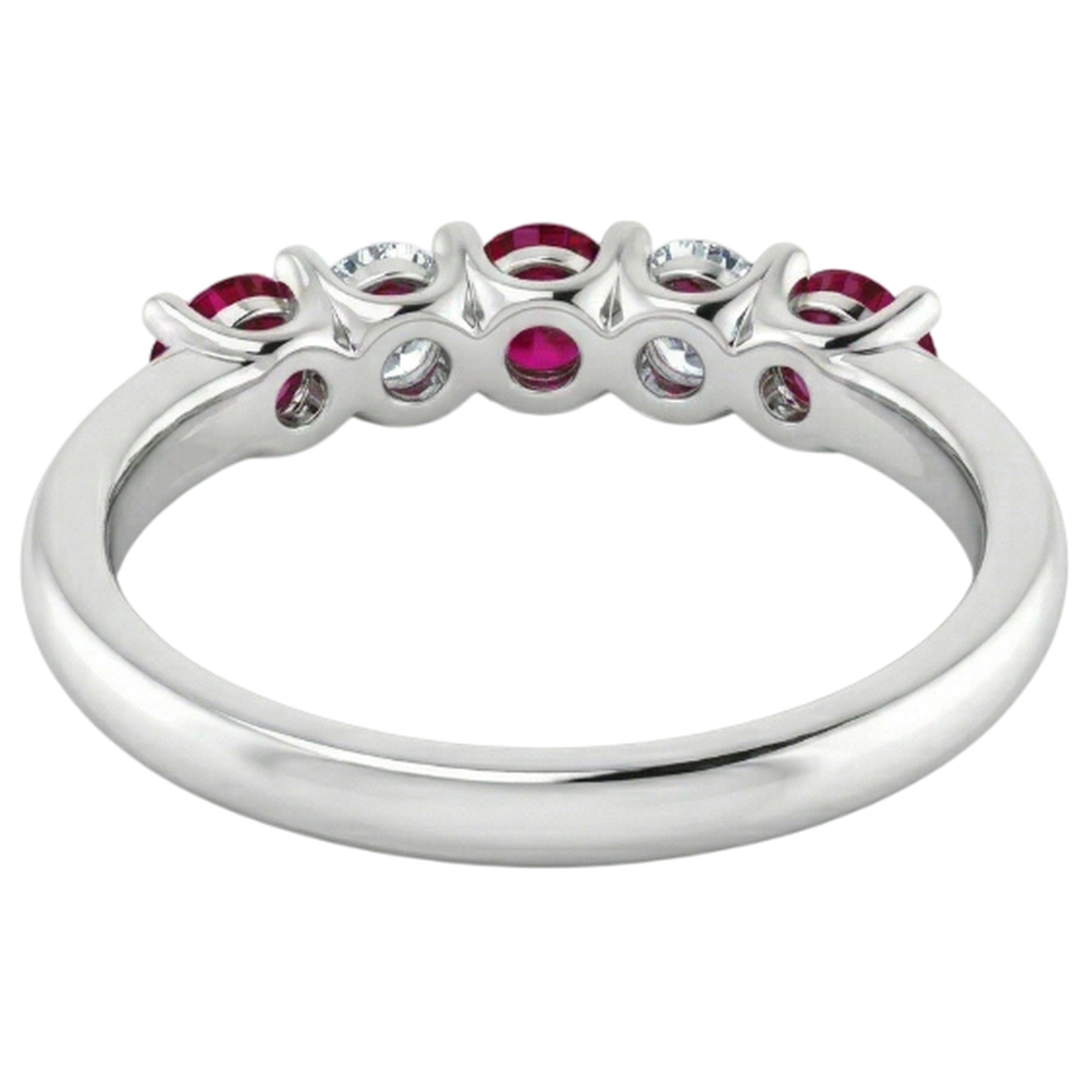 naturel round rubis 1carats alliance avec accents diamants