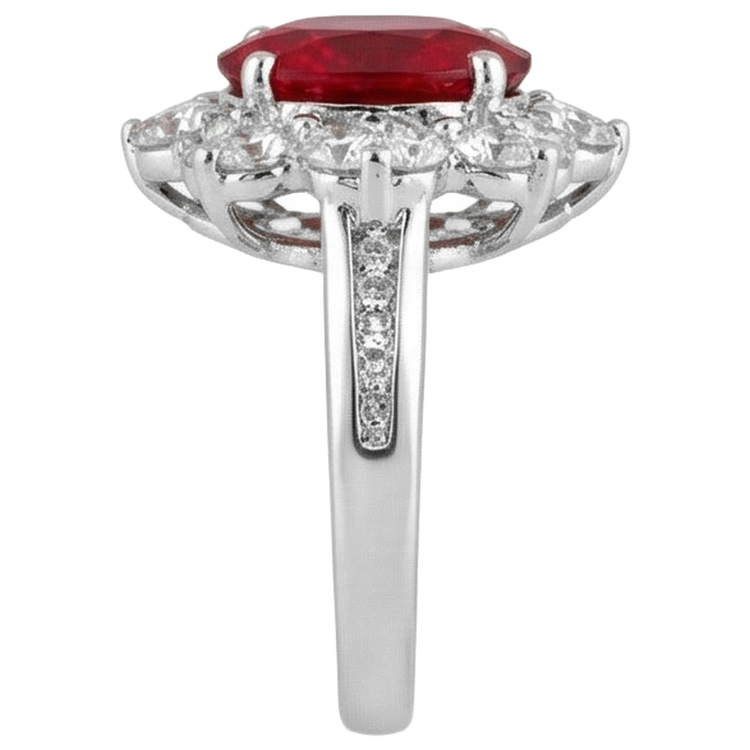 Alliance en or blanc 14K Lady Rubis et diamants 5.90 Carats