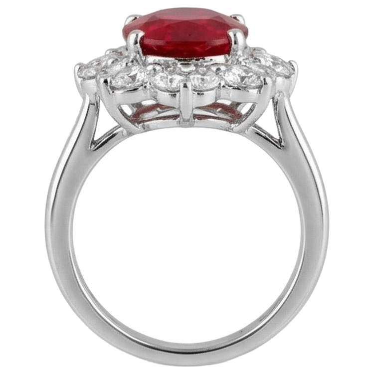 Alliance en or blanc 14K Lady Rubis et diamants 5.90 Carats