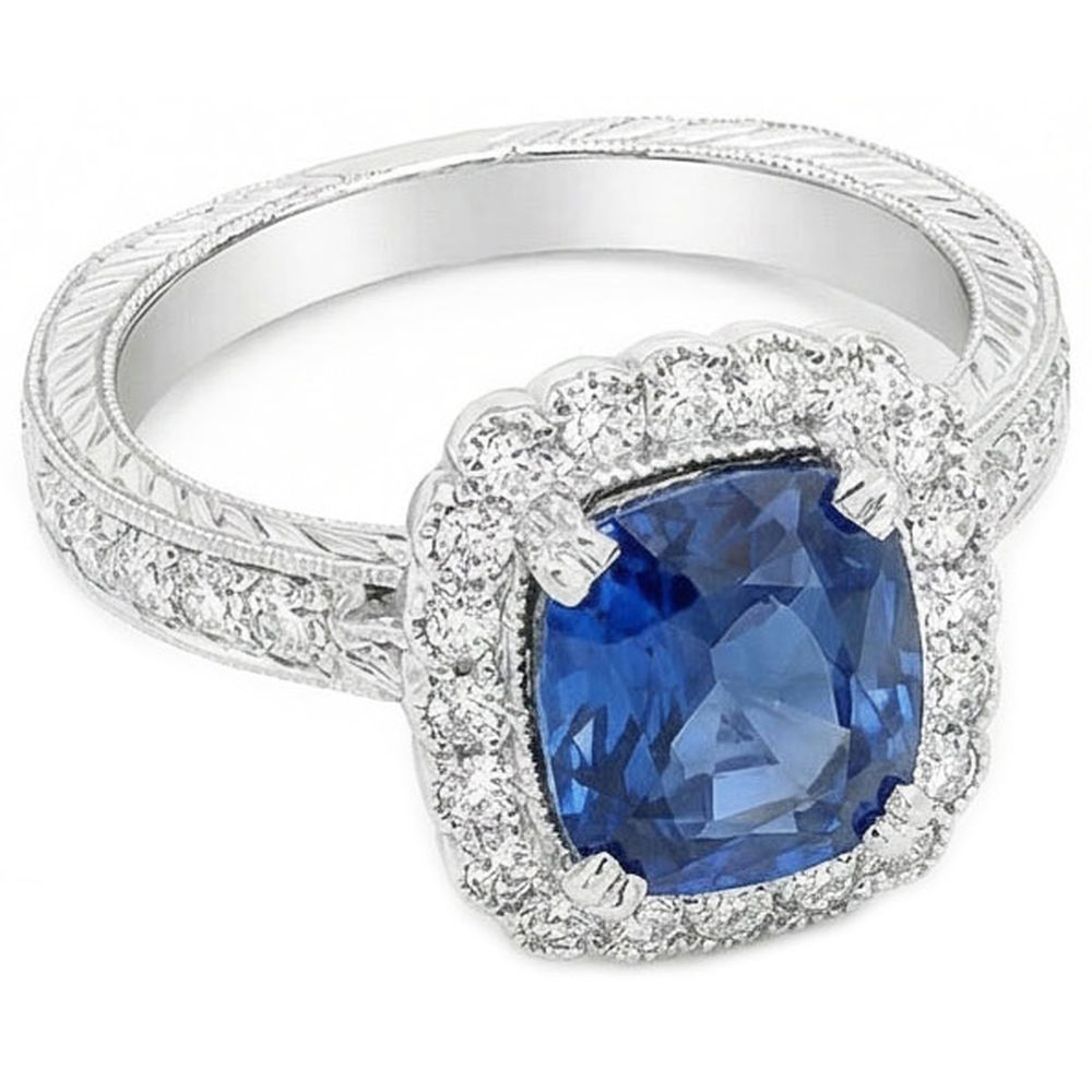 naturel cushion diamant 4carats alliance vue de face