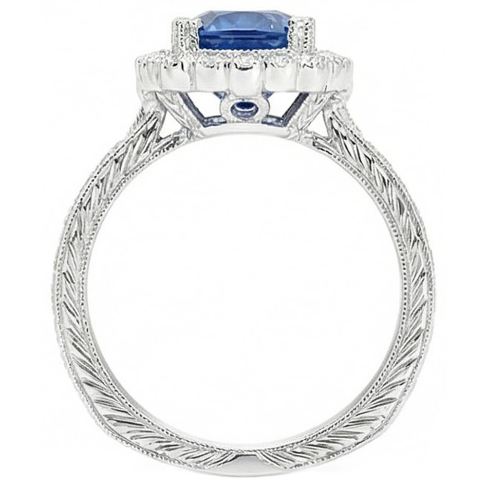 naturel cushion diamant 4carats alliance vue de profil