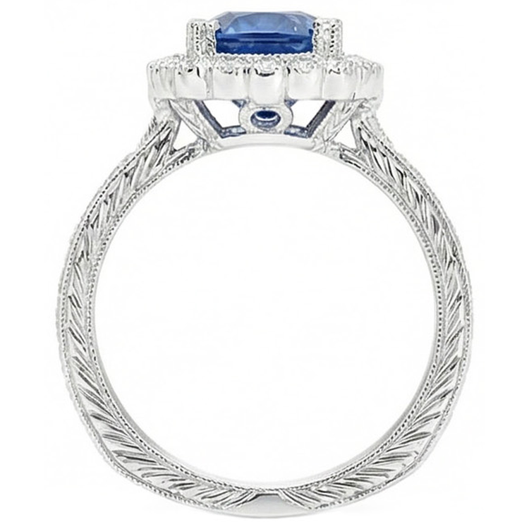 naturel cushion diamant 4carats alliance vue de profil