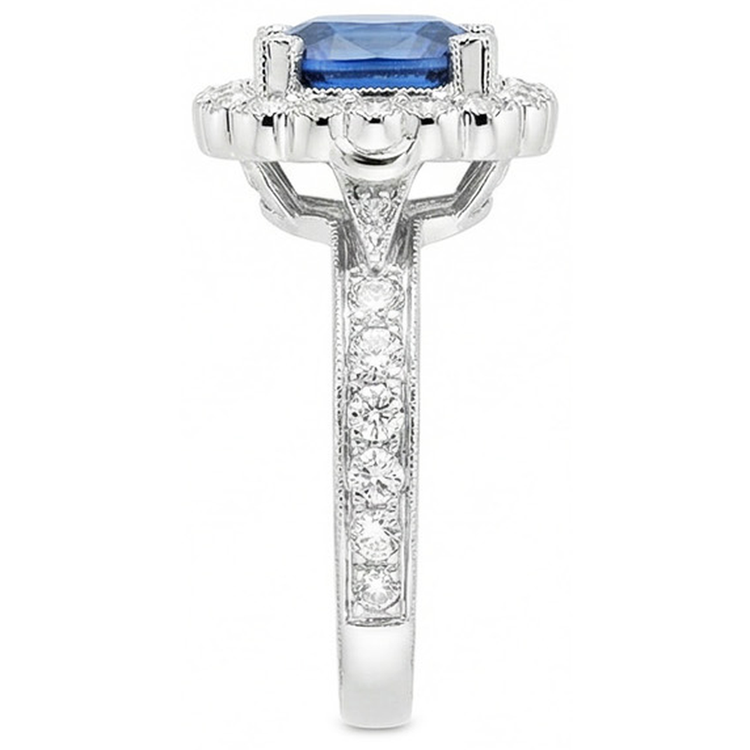 naturel cushion diamant 4carats alliance vue de dessus