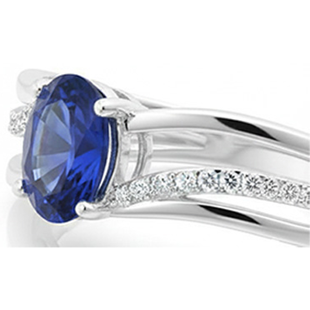 naturel oval diamant 3carats alliance vue de dessus
