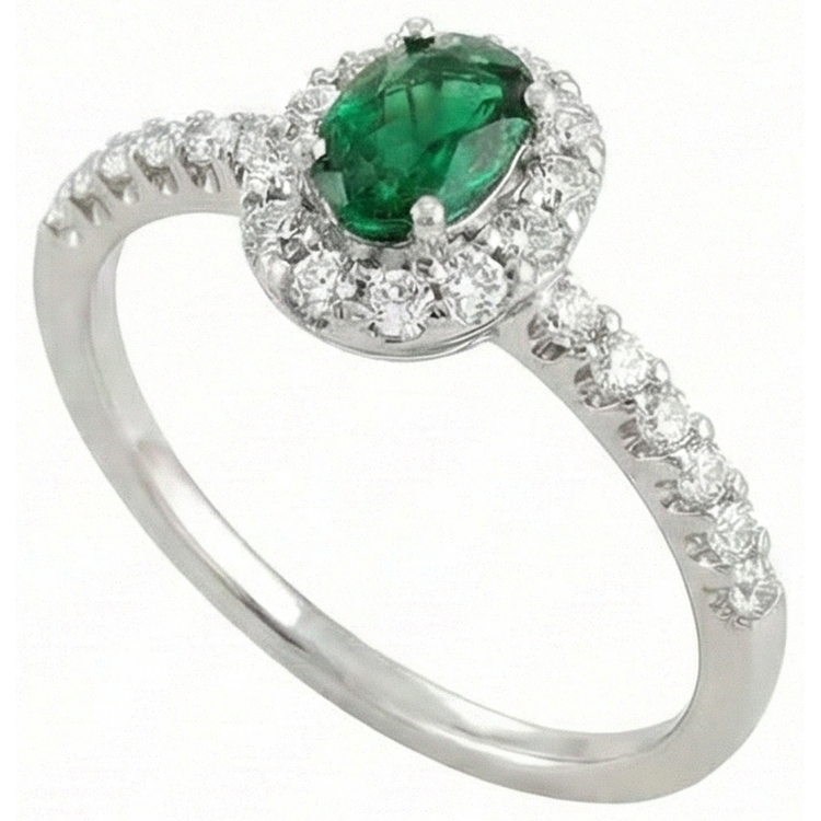 naturel oval diamant 3.85carats alliance angle de côté