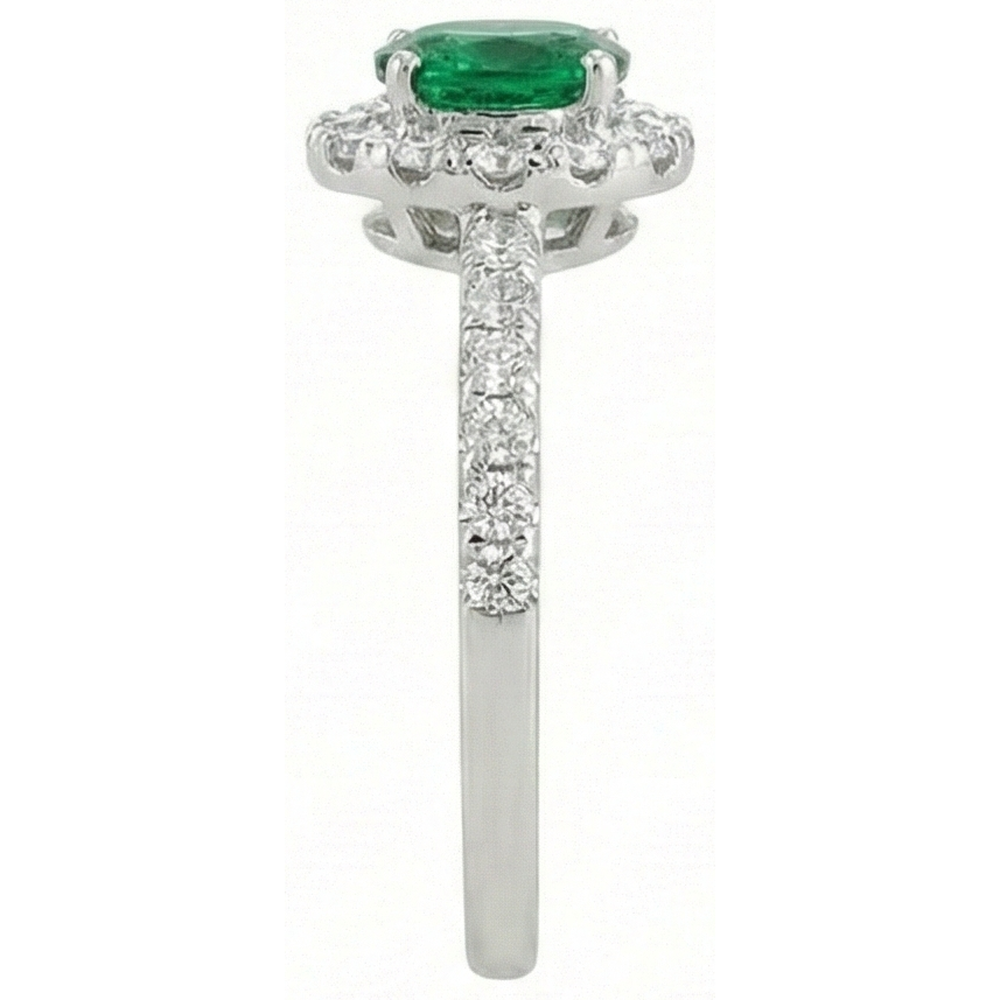 naturel oval diamant 3.85carats alliance vue de profil
