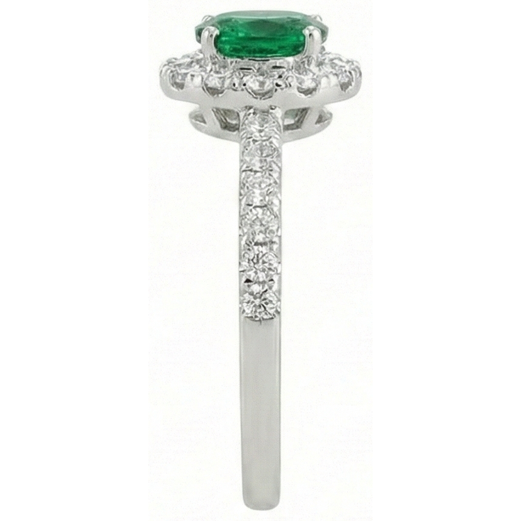 naturel oval diamant 3.85carats alliance vue de profil