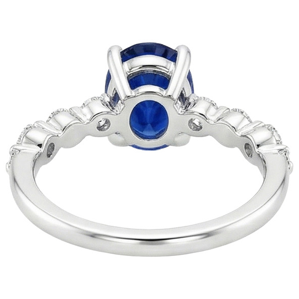 naturel oval saphir 5carats alliance détail rapproché