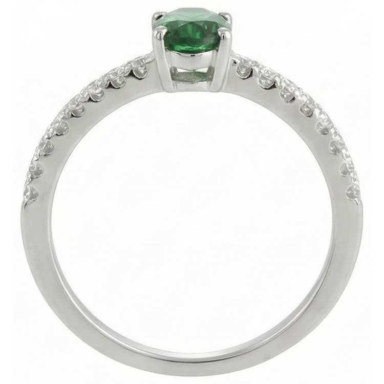 Alliance verte émeraude et diamants 3.5 ct