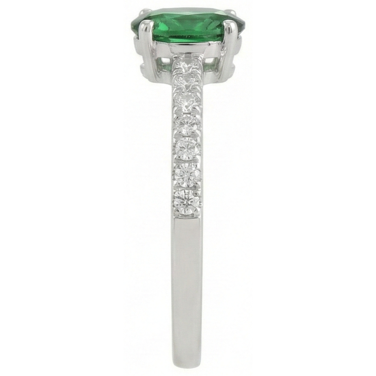 Alliance verte émeraude et diamants 3.5 ct