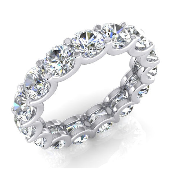 Anneau d'éternité Réel diamant rond scintillant 4.2 mm 4.80 carats