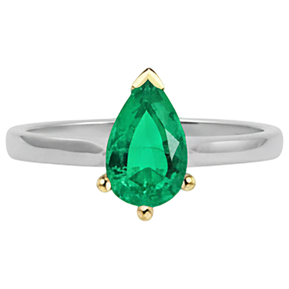 Émeraude Fine Bague Pierre de Couleur – vue de côté