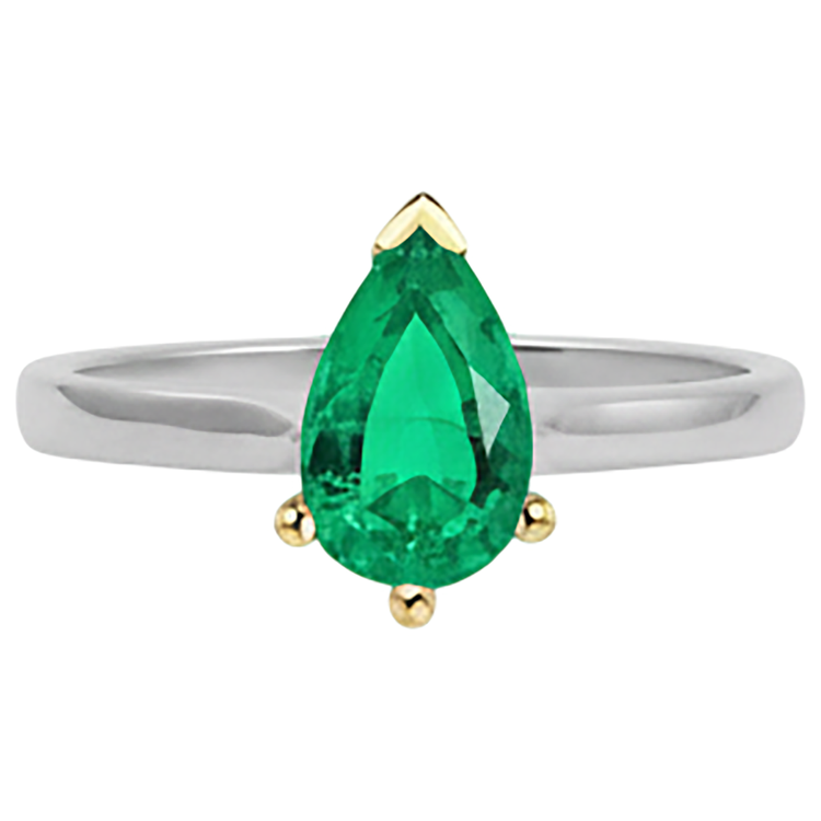 Émeraude Fine Bague Pierre de Couleur – vue de côté