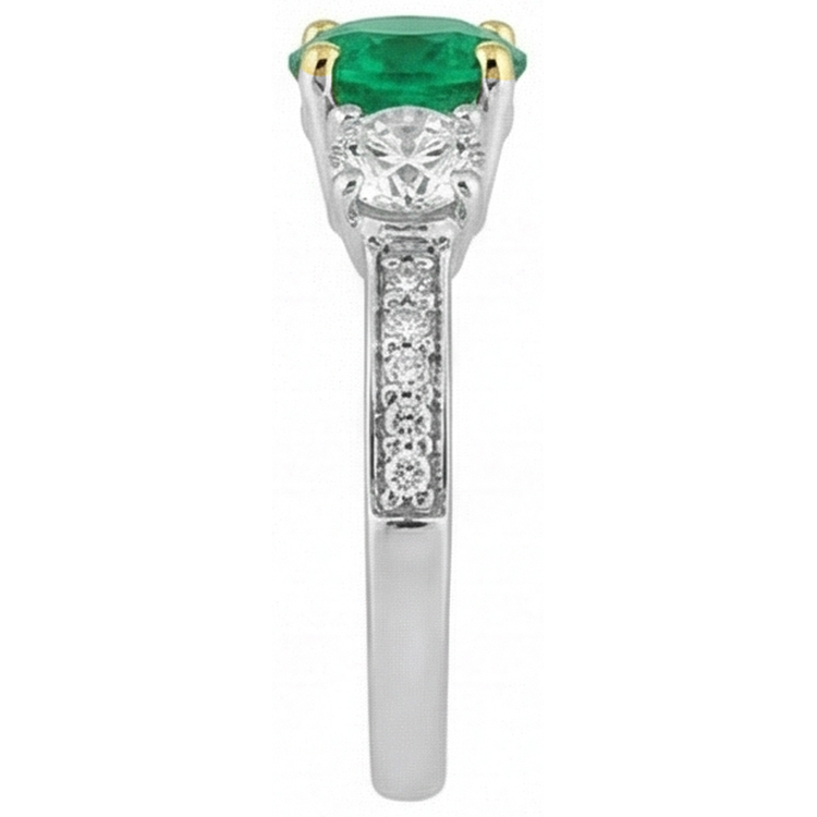 Émeraude Fine Bague avec Gemme – vue de profil