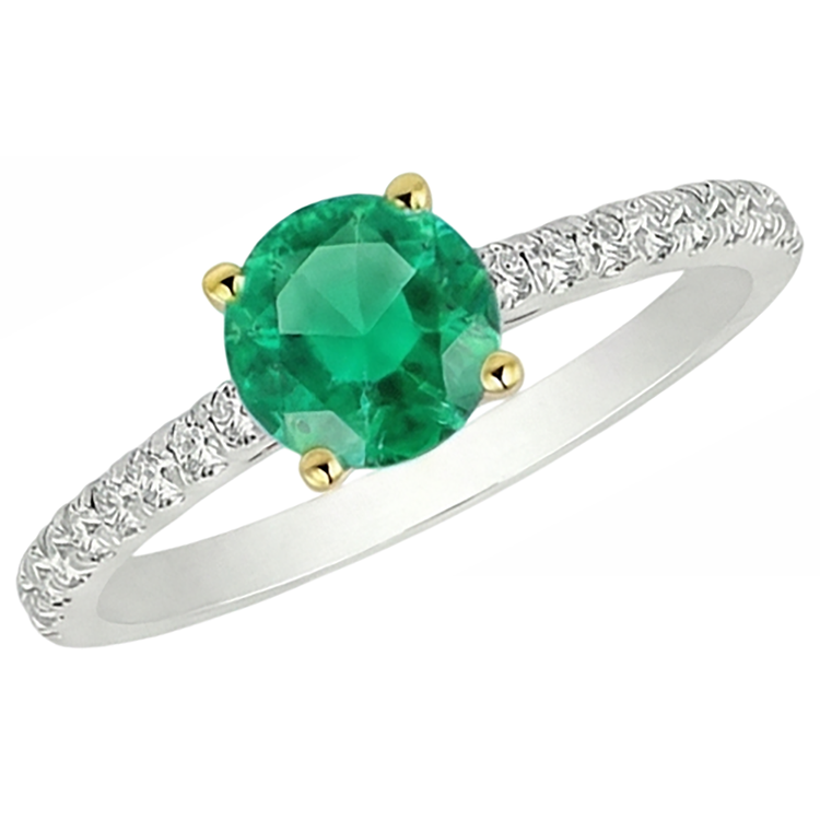 Premium Émeraude Fine Bague avec Gemme 2 carats – vue de dessus