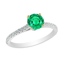 Bague Anniversaire Émeraude Fine Bague avec Gemme 2 carats – Or