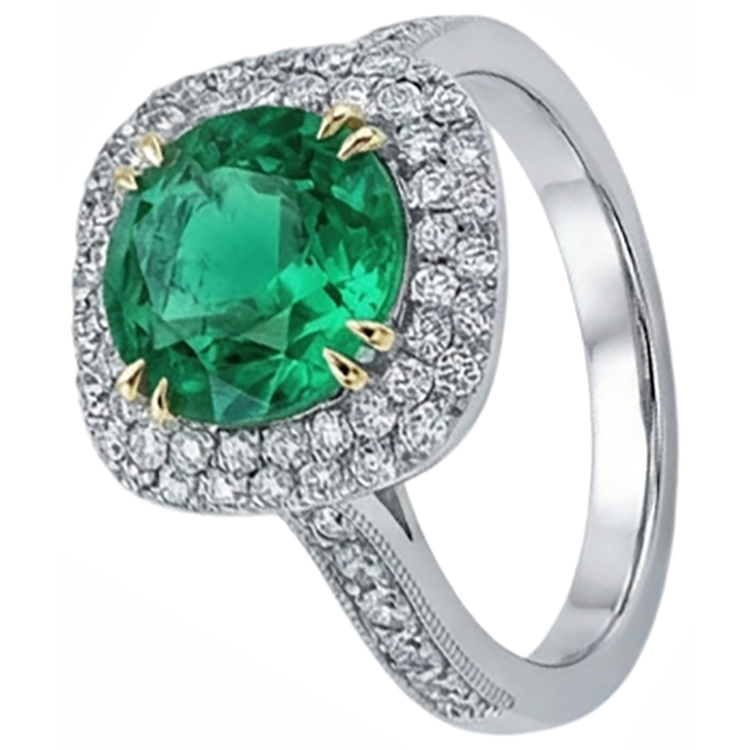 Émeraude Bague Pierre Précieuse – vue de profil