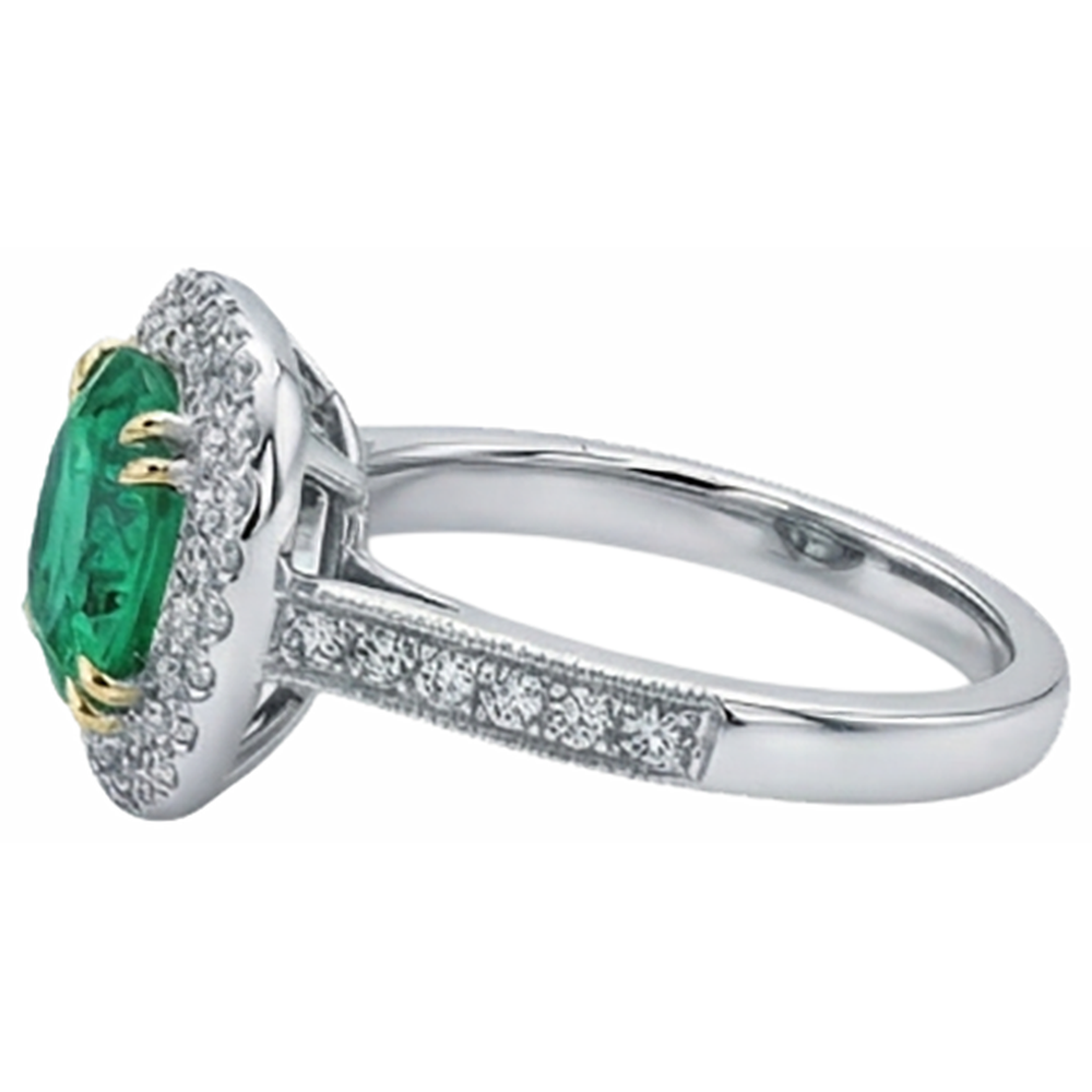 Haut de gamme Émeraude Bague Pierre Précieuse 3 carats – vue de dessus