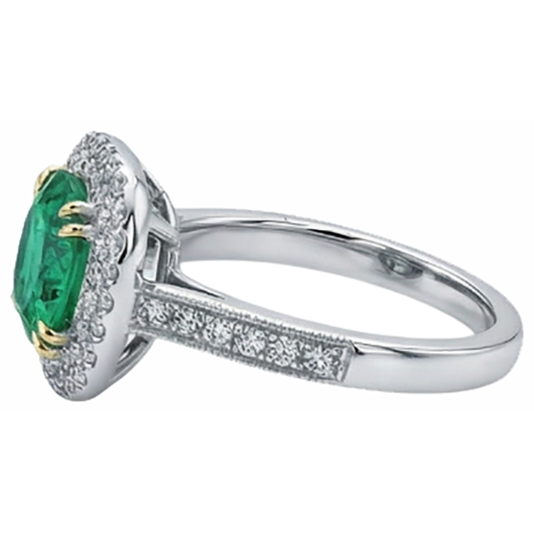 Haut de gamme Émeraude Bague Pierre Précieuse 3 carats – vue de dessus