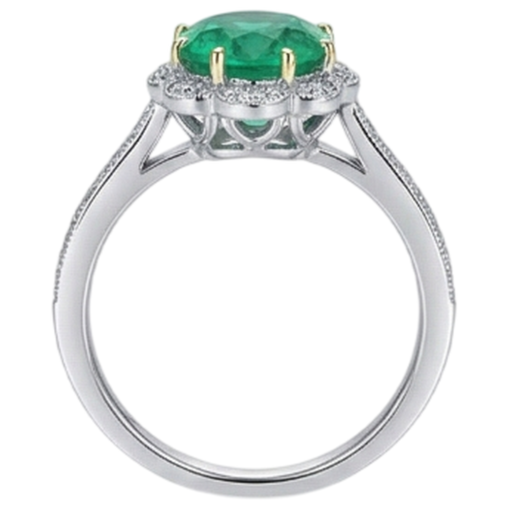 Fait à la main Bague Pierre Précieuse 2 carats – vue de dessus