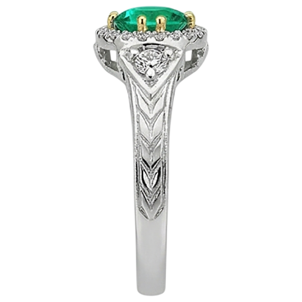 Émeraude Fine Bague Pierre Précieuse – vue de dessus