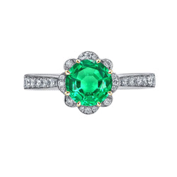 Émeraude Ancien Bague Pierre Précieuse – 2 carats en Or Deux