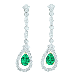 Émeraude Gemstone Earring – Ancien 1 carats Or 14K Bicolore