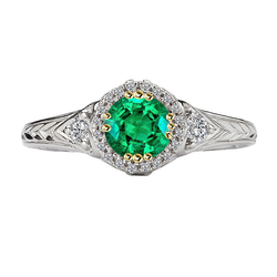 Émeraude Fine Bague Pierre Précieuse fait main 2 carats |