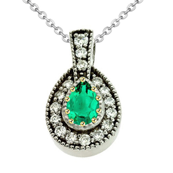 Ancien Pendentif Pierre Précieuse – Émeraude Fine 1 carats Or