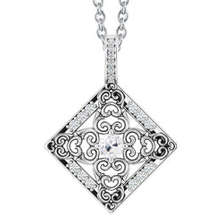 Brillant Pendentif Goutte – Or 14K Blanc 1,50 carats