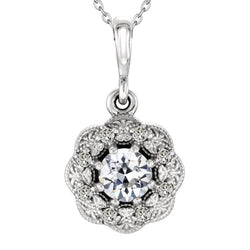 Diamant Ancien Halo 2,50 carats en Or Blanc 14 Carats