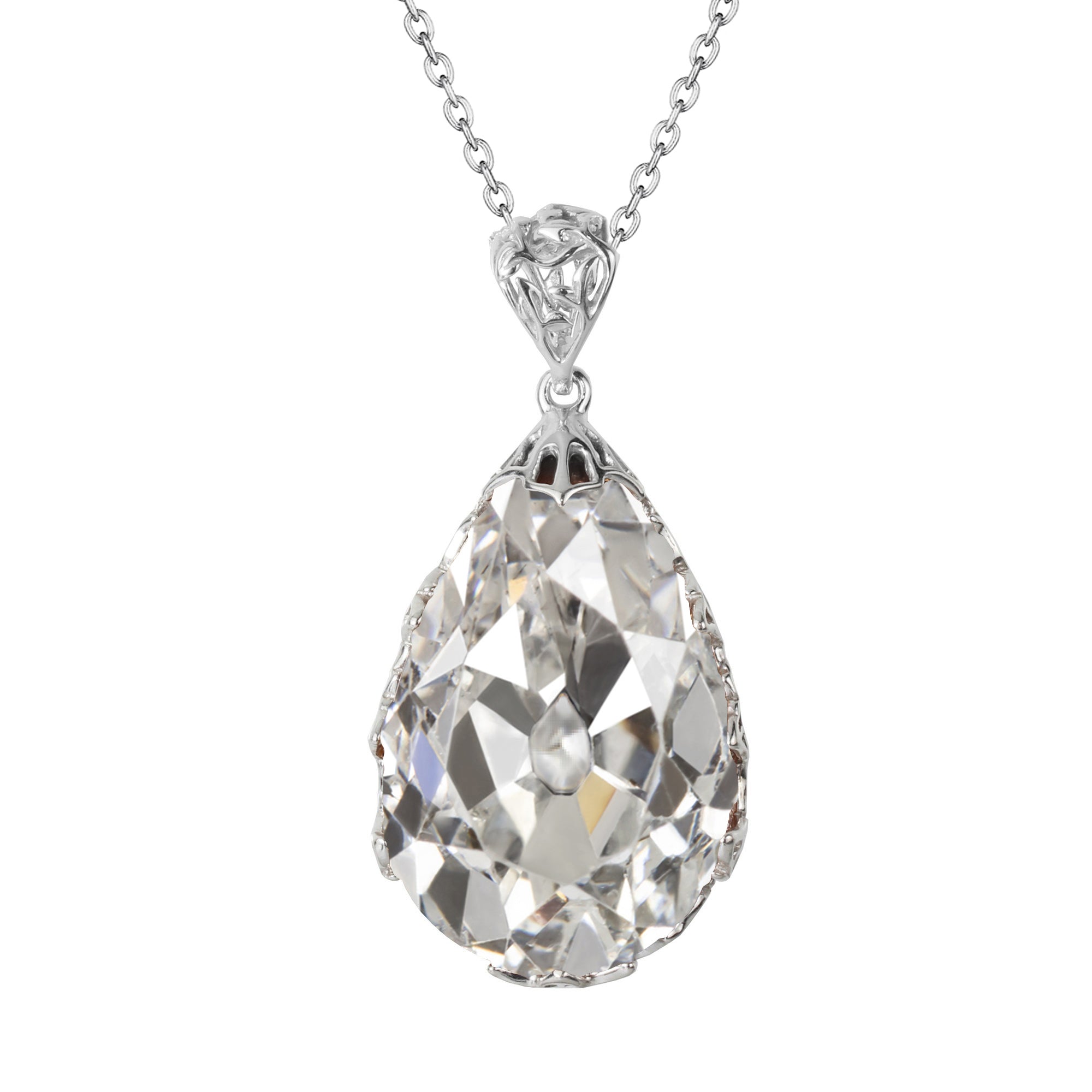Taille Old Mine Diamant bague en Or Blanc 14 Carats – vue principale