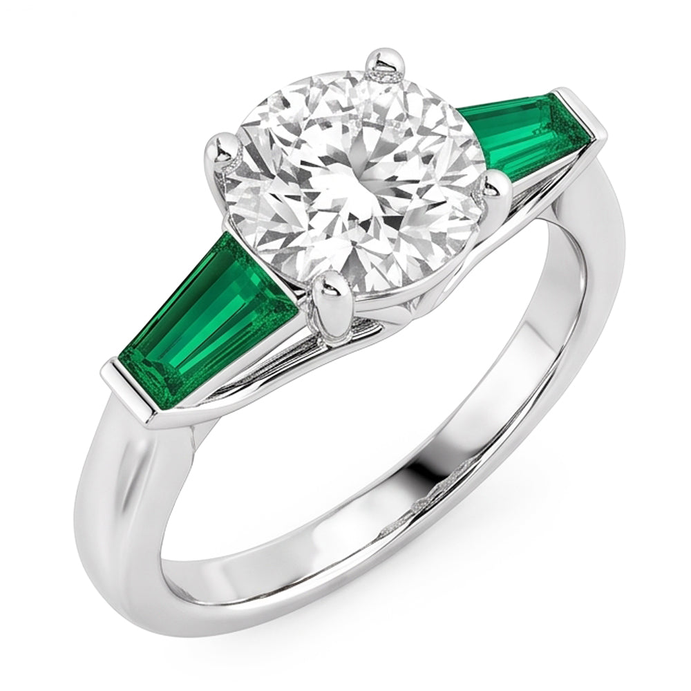 Art Deco Jewelry New Antique Cut Réel Diamond Emeraude Ring Gold 14K