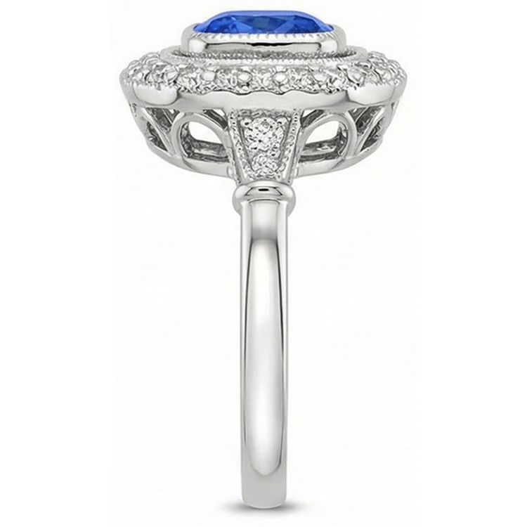 Art Nouveau Jewelry New Ceylan Saphir Et Diamant Naturels Extraits des Mines ( et non cultivés en laboratoire ) Bague Femme