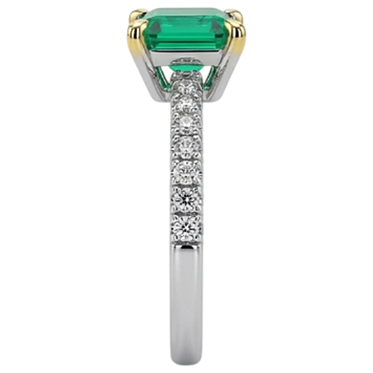 Émeraude Fine Bague Pierre de Couleur – vue de dessus