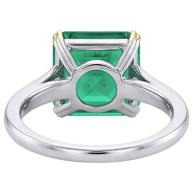 Exquis Émeraude Fine Bague avec Gemme 5 carats – vue arrière