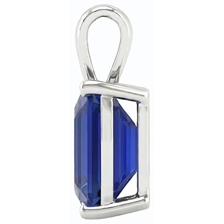 Asscher Pendentif Solitaire Saphir Bleu Or Femme Bijoux 5 quilates