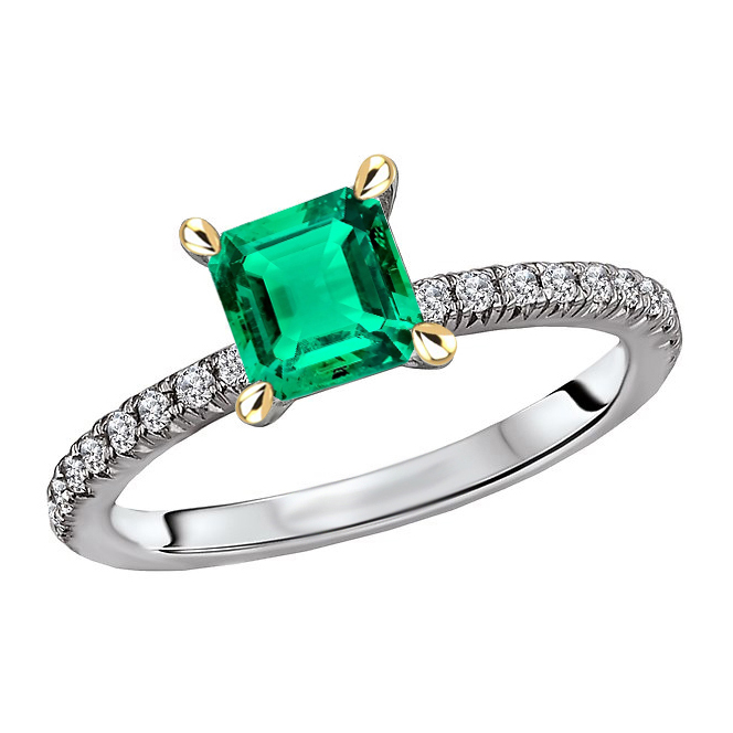 Émeraude Fine Bague Pierre de Couleur – vue principale