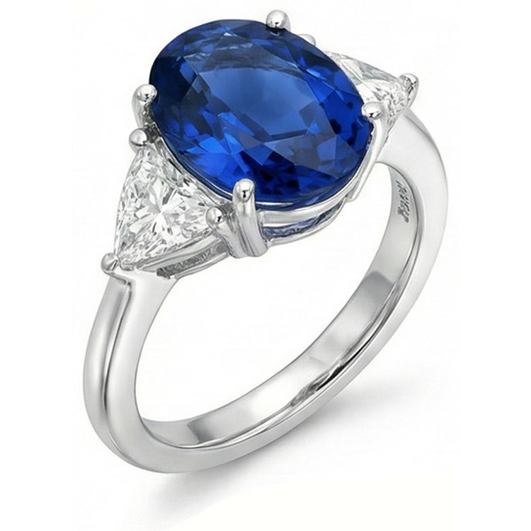 naturel trillion diamant 3.50carats bague vue de dessus