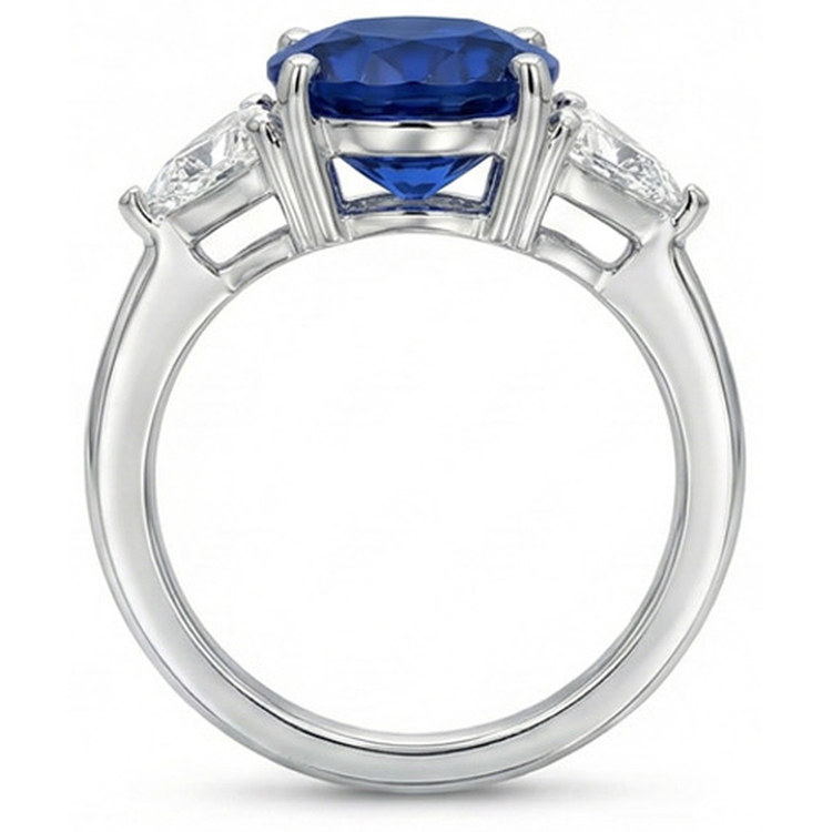 naturel trillion diamant 3.50carats bague sur blanc
