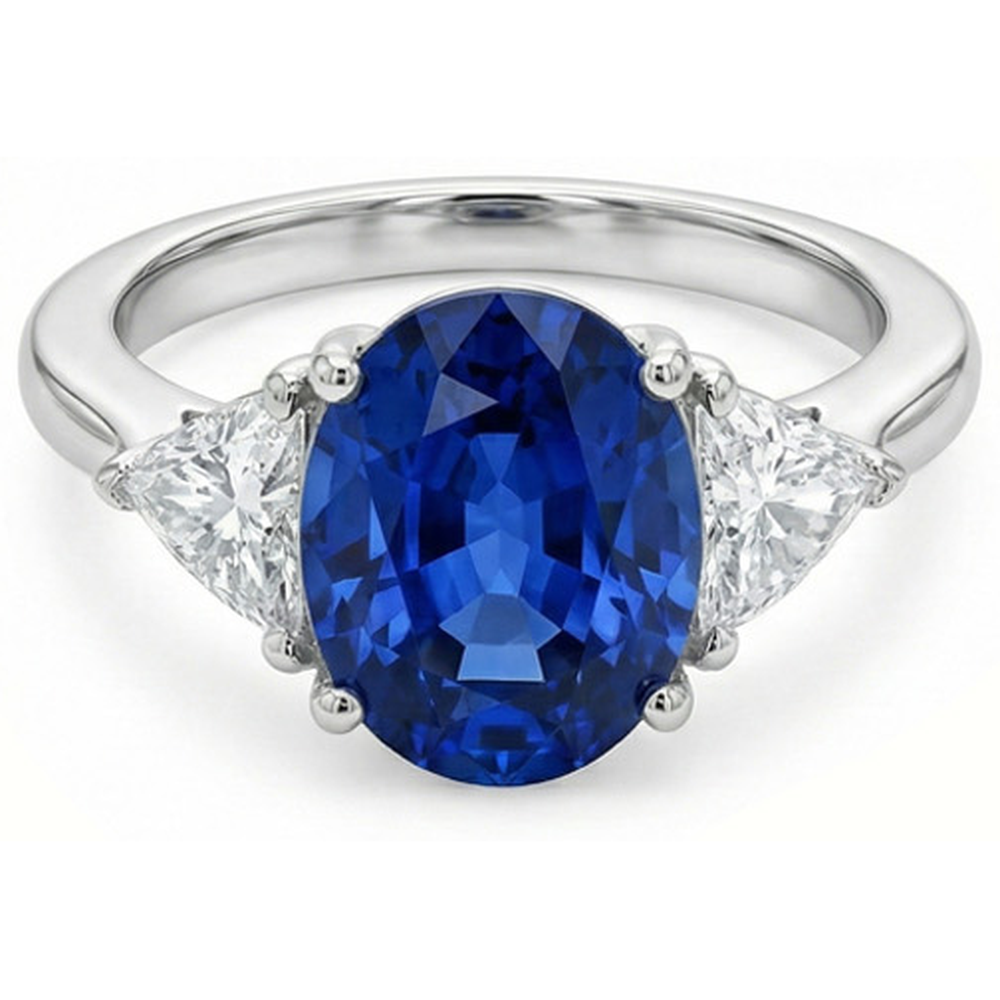 naturel trillion diamant 3.50carats bague détail rapproché