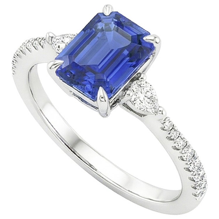naturel pear diamant 4.50carats bague détail rapproché