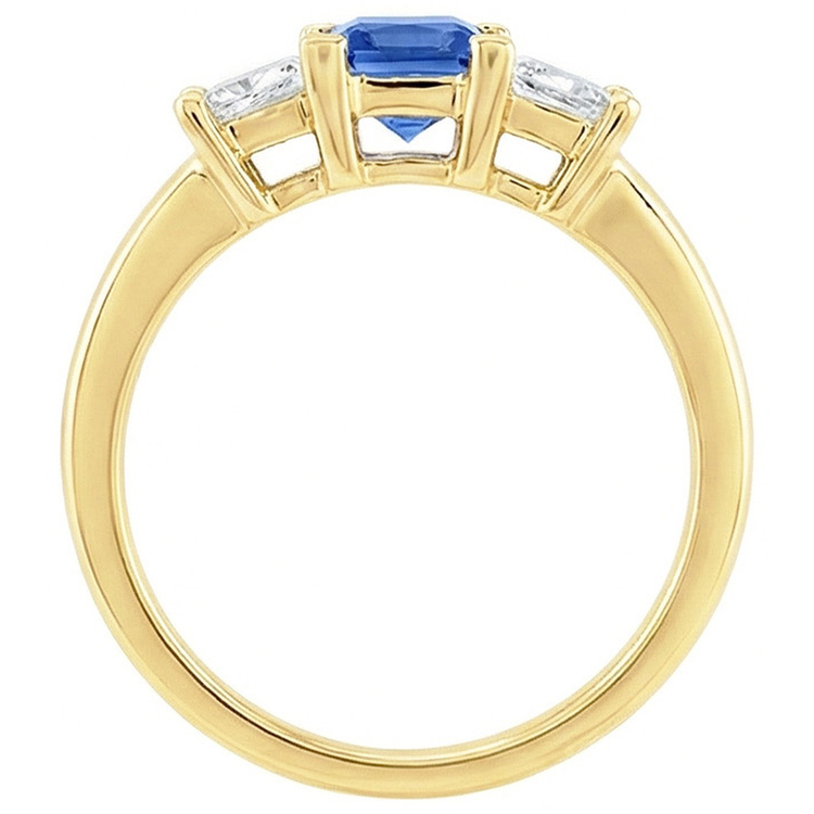 Bague 3 Pierres Anniversaire Diamant Naturels Extraits des Mines ( et non cultivés en laboratoire ) Pierres Précieuses 2 Carats Or Jaune 14K