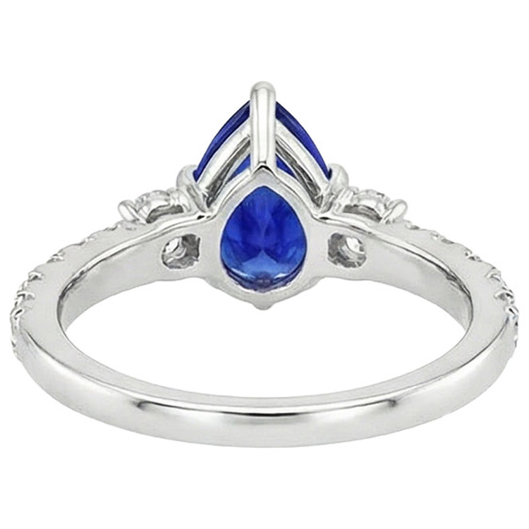 naturel pear diamant 3.50carats bague vue de dessus