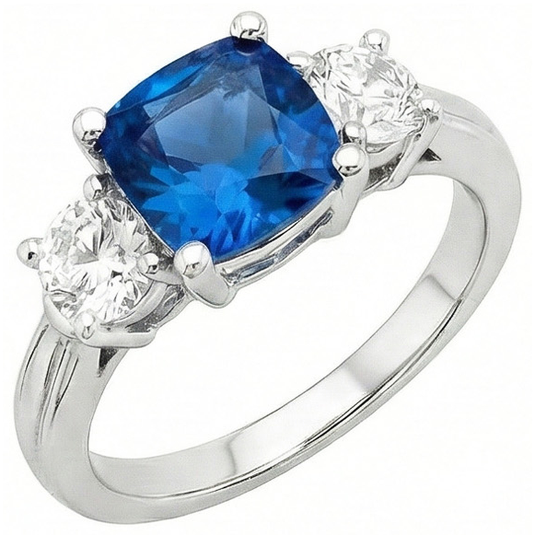naturel round diamant 4.51carats bague vue de face