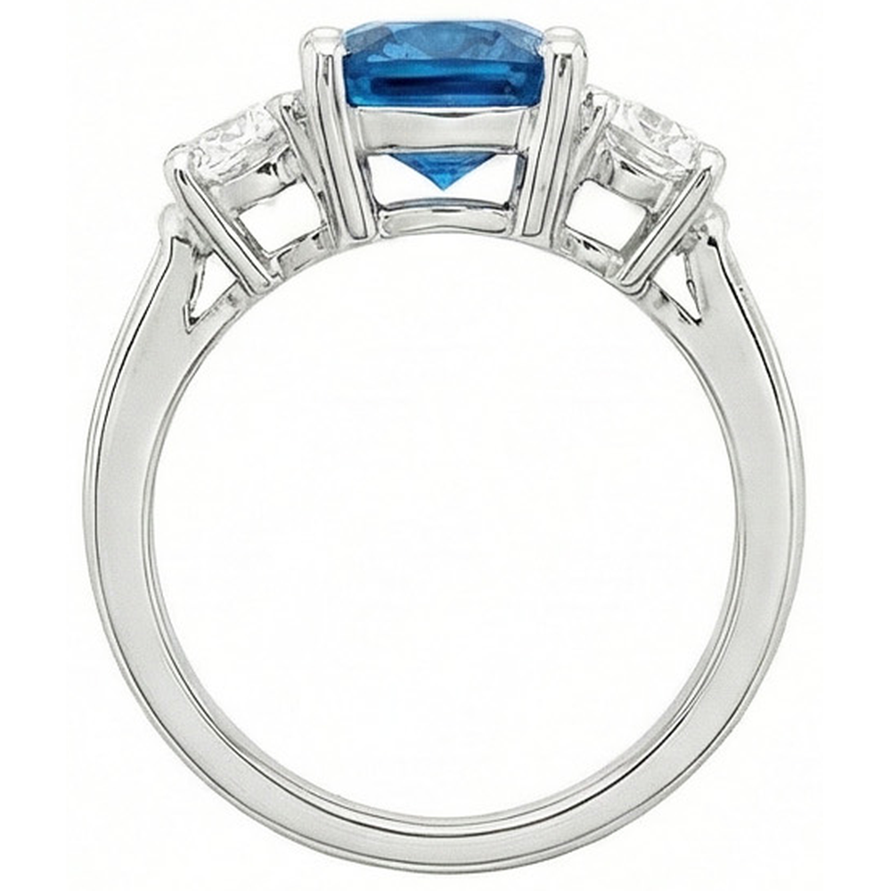 naturel round diamant 4.51carats bague vue de profil