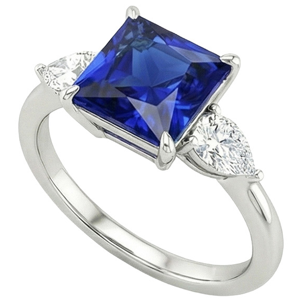 naturel pear diamant 4carats bague angle de côté