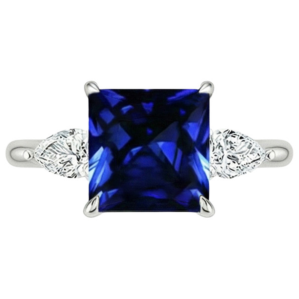 naturel pear diamant 4carats bague détail rapproché