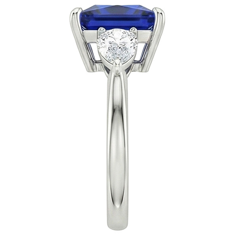 naturel pear diamant 4carats bague vue de profil