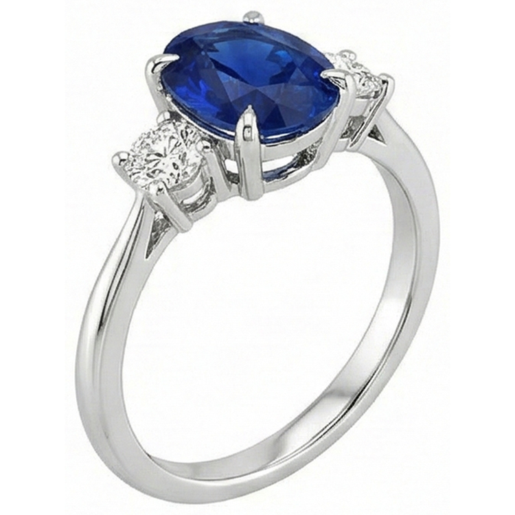 naturel round saphir 3.50carats bague détail rapproché